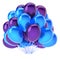Purple party balloons blue. birthday, carnival, celebrate decoration