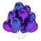 Purple party balloons blue. birthday, carnival, celebrate decoration