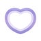 Purple pastel color wood frame Heart shape isolated white background, Heart-shape frame for lover photo wedding and familly,