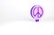 Purple Peace icon isolated on white background. Hippie symbol of peace. Minimalism concept. 3d illustration 3D render