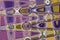 Purple phosphorescent mosaical geometries, abstract creative background