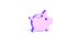 Purple Piggy bank icon isolated on white background. Icon saving or accumulation of money, investment. Minimalism