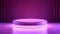 Purple pink blue gradient podium product stand, neon glow backdrop, trendy product display mock up, led light, festive, fashion,