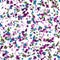 Purple, pink, blue and green chaotic brush strokes on the white background. Short animal tail imitation. Seamless pattern for