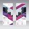 Purple pink Business Roll Up Banner flat design template ,Abstract Geometric banner Vector illustration