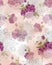 Purple and pink flowers seamless pattern