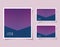 Purple with pink gradient and striped backgrounds frames vector design