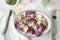 Purple, pink and green Radicchio salad