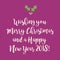 Purple pink Merry Christmas and Happy New Year greeting card