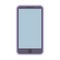 Purple pink smartphone with blue empty screen on white background. Pink mobile phone smartphone icon vector eps10