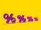 Purple, pink or violet percentage banner with different size