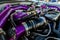 Purple pipes in a modern car