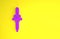 Purple Pipette icon isolated on yellow background. Element of medical, cosmetic, chemistry lab equipment. Minimalism