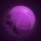 Purple planet icon, cartoon style