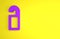 Purple Please do not disturb icon  on yellow background. Hotel Door Hanger Tags. Minimalism concept. 3D render