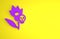 Purple Poison flower icon isolated on yellow background. Minimalism concept. 3D render illustration