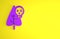 Purple Poison flower icon isolated on yellow background. Minimalism concept. 3D render illustration