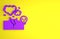 Purple Poisonous cloud of gas or smoke icon isolated on yellow background. Stink bad smell, smoke or poison gases
