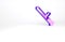 Purple Police rubber baton icon isolated on white background. Rubber truncheon. Police Bat. Police equipment. Minimalism