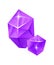 Purple polygon of nature. Crystal stones, realistic art tourmaline, color cartoon vector illustration
