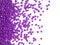 Purple polymer masterbatch granules on white background