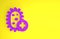 Purple Positive virus icon isolated on yellow background. Corona virus 2019-nCoV. Bacteria and germs, cell cancer