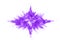 Purple powde explosion on white background.