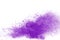 Purple powde explosion on white background.