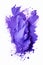 Purple powder is shown on white background with butterfly. Generative AI