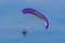 Purple powered tandem para glider flying