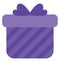 Purple present with bow, icon