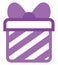 Purple present with lines, icon