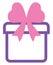 Purple present with pink bow, icon