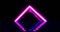 Purple pyramid with abstract plasma neon discharges. Magenta 3d render of triangle with reflection in dark waves