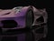 Purple racing concept car. Image of a car on a black glossy background. 3d rendering.