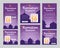 Purple Ramadan Kareem Instagram stories and feed post kit template