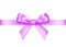 Purple realistic gift bow with horizontal ribbon