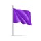 Purple rectangular flag on flagpole