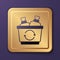 Purple Recycle bin with recycle symbol icon isolated on purple background. Trash can icon. Garbage bin sign. Recycle