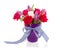 Purple red bouquet with tulips