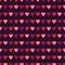 Purple, Red, Pink Hearts shapes rows seamless pattern