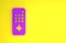 Purple Remote control icon isolated on yellow background. Minimalism concept. 3d illustration 3D render