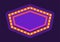 Purple retro marquee light frame flat illustration