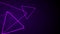 Purple retro neon shiny triangles motion background