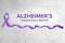 Purple Ribbon, Alzheimer\\\'s Disease Concept with Copy Space