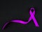 Purple ribbon awareness on black background