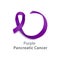 Purple ribbon the icon of pancreatic cancer awareness realistic vector isolated.