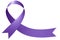 Purple Ribbon isolated on white, Purple Day epilepsy awareness symbol