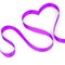 Purple ribbon shaping heart