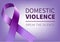 Purple ribbon - symbol of domestic violence, Speak out and break the silence.